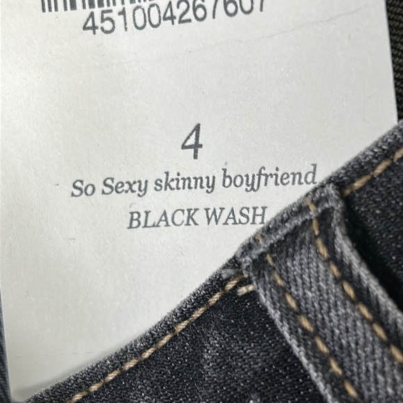 Boston Proper So Sexy Skinny Boyfriend Black Wash Jeans Size 4 NWT - Picture 10 of 11